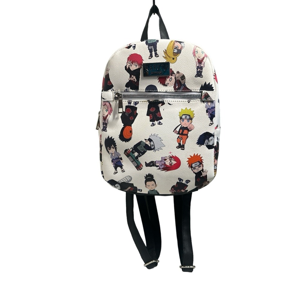 Bioworld Naruto Mini Backpack New With Tags White Black Adjustable Strap Anime